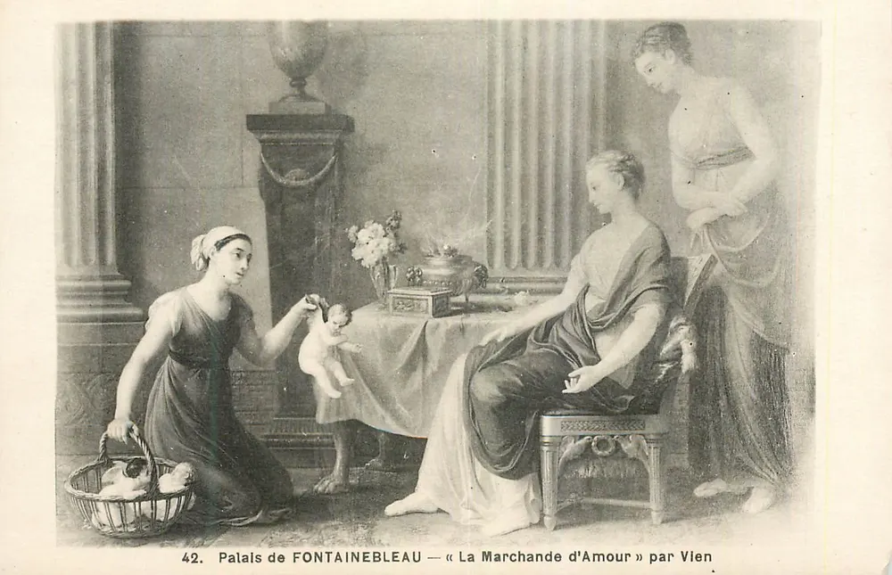 Schloss FONTAINEBLEAU — « Die Liebeshändlerin » von Vien - Vorderseite